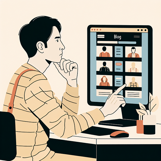 fashion blogger choosing a blogging platform on a computer screen