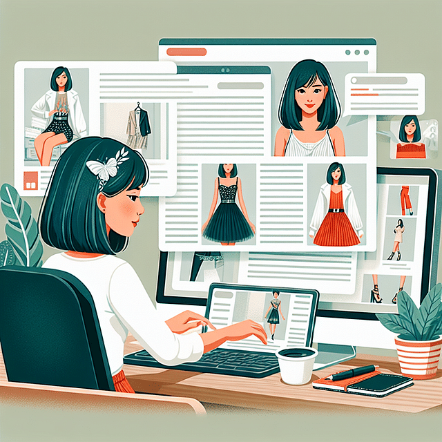 fashion blogger writing a post with high-quality images