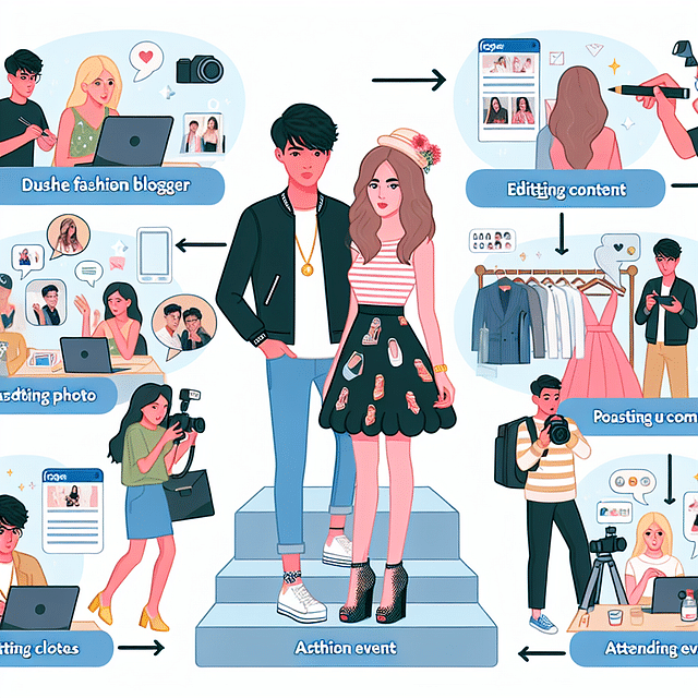 fashion blogger promoting blog on social media and at events