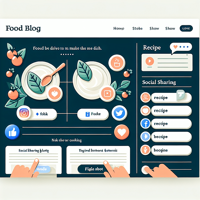 social share buttons on a food blog post