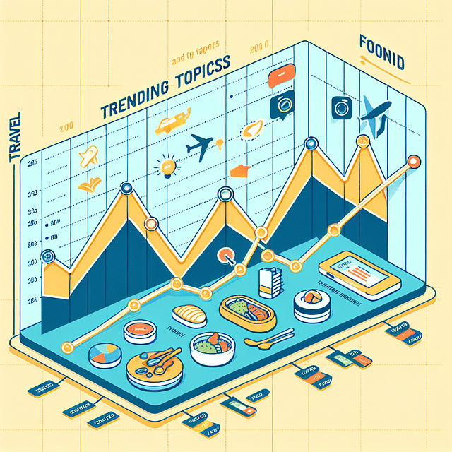 trending topics graph for travel and food