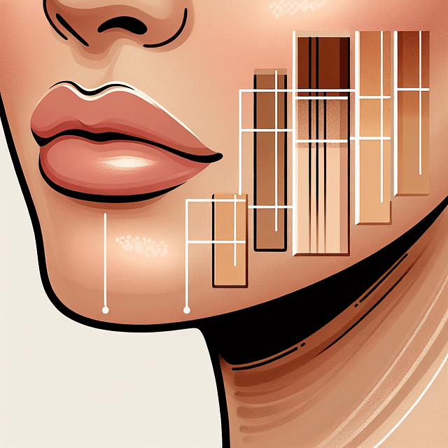 close-up of foundation swatches on someone's jawline