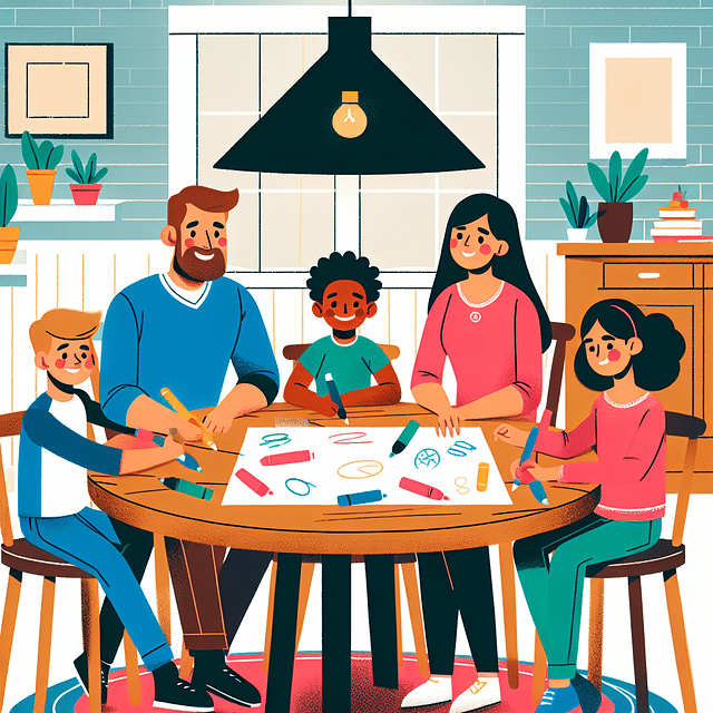 family brainstorming meal ideas together