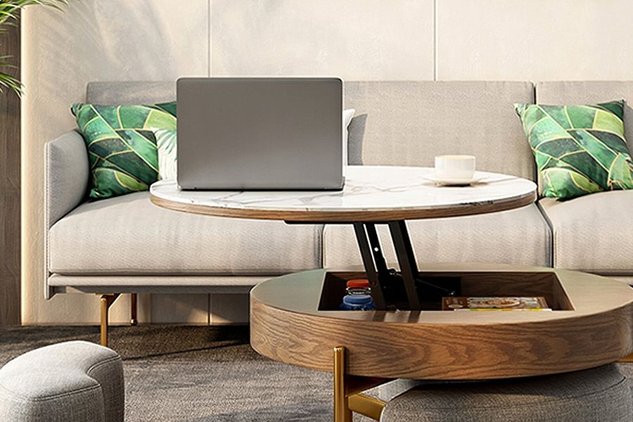 nesting tables with seating