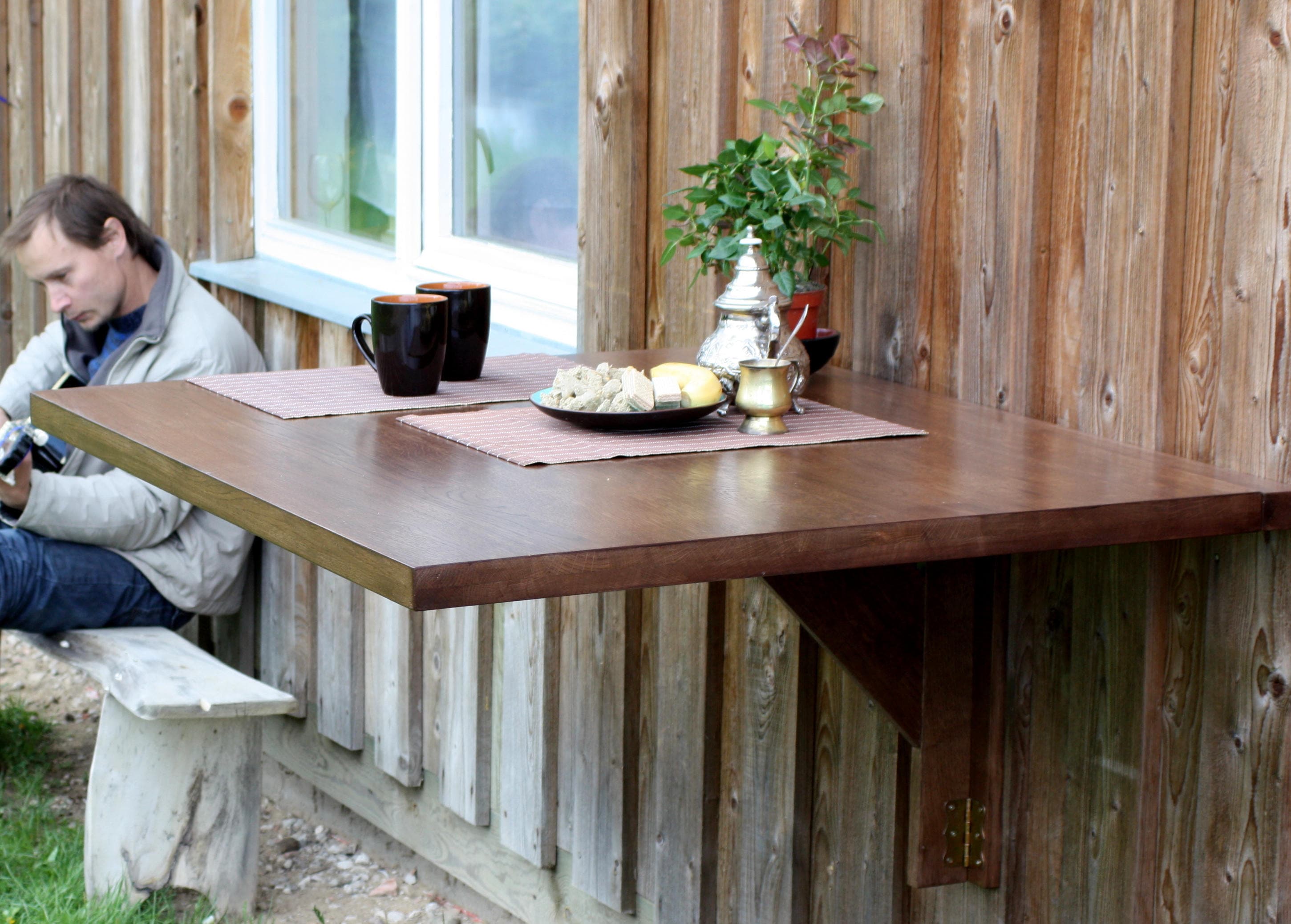 wall-mounted drop-leaf table