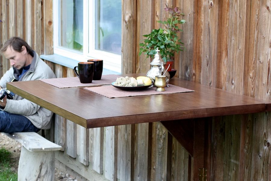 wall-mounted drop-leaf table